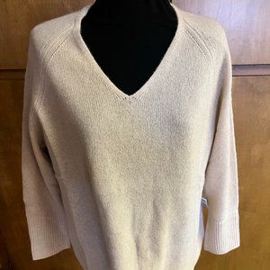Chico's Cashmere V-Neck Tunic Sweater NWT Creamy Beige Size 4